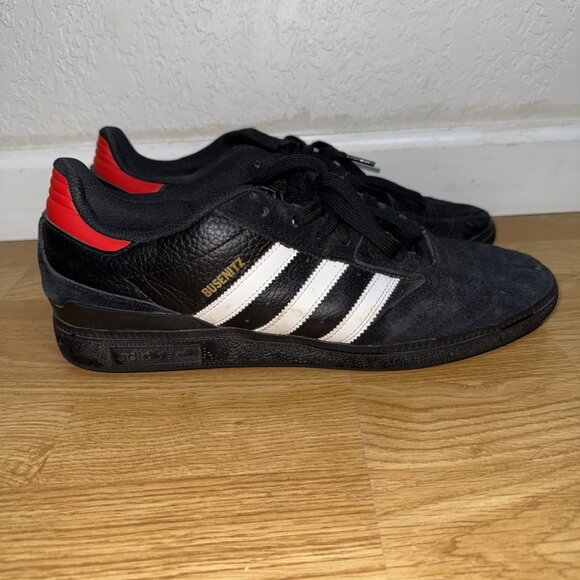 Adidas Men's Busenitz Rare Color Suede Skate Soccer Shoes Black White Red 12 - Picture 4 of 9